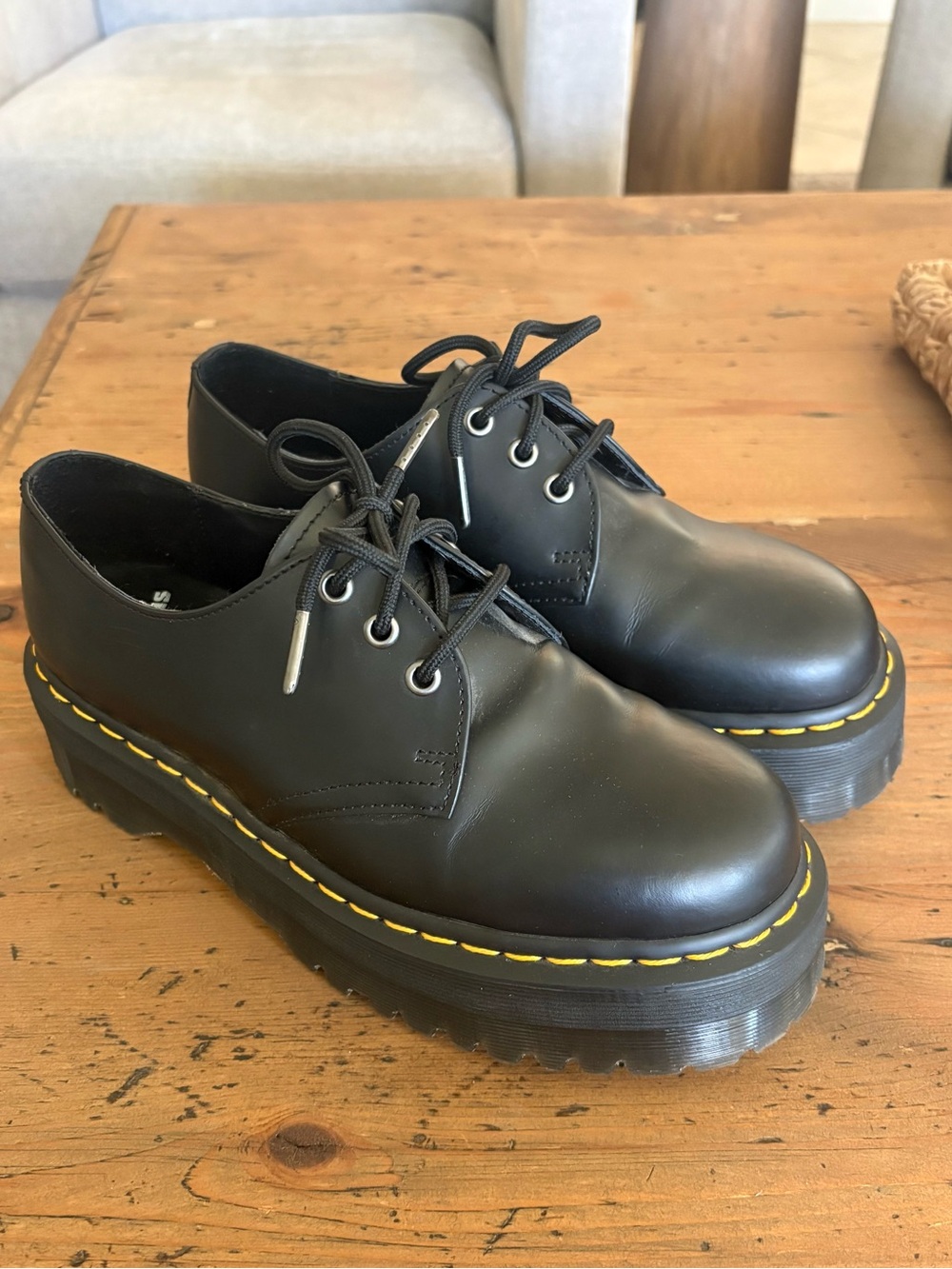Dr. Martens 1461 Quad Smooth Leather Platform Shoes